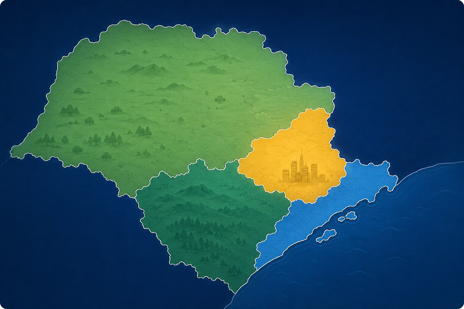 Mapa das regiões atendidas em São Paulo